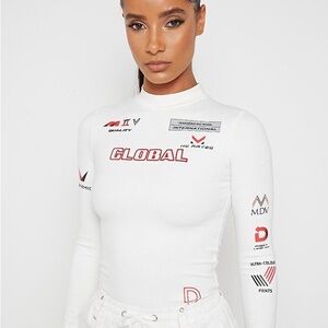 Maniere De Voir White Long Sleeve Graphic Top